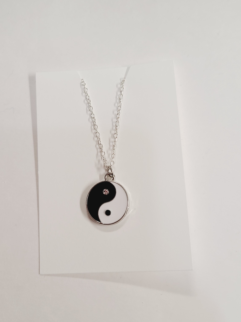 Yin Yang Pendant Necklace - Black and White